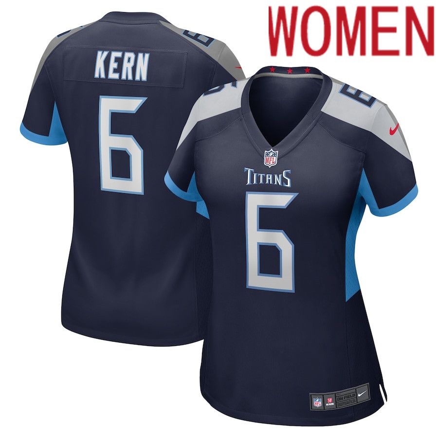 Women Tennessee Titans #6 Brett Kern Nike Navy Game NFL Jersey->women nfl jersey->Women Jersey